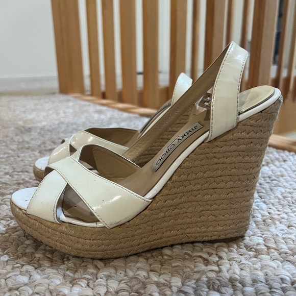 Jimmy Choo Platform Wedge Espadrilles 38 - Picture 2 of 5